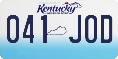KY license plate 041JOD
