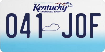 KY license plate 041JOF