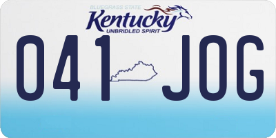 KY license plate 041JOG