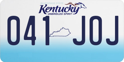 KY license plate 041JOJ