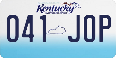 KY license plate 041JOP