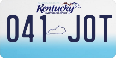 KY license plate 041JOT