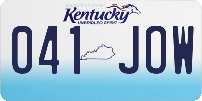 KY license plate 041JOW