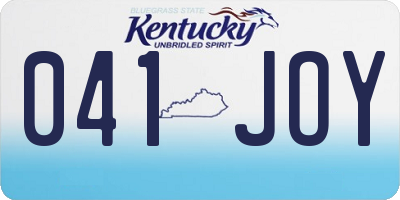 KY license plate 041JOY