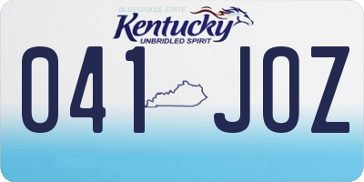 KY license plate 041JOZ