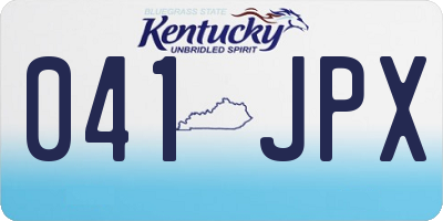 KY license plate 041JPX