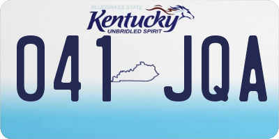 KY license plate 041JQA