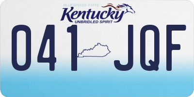 KY license plate 041JQF
