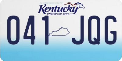 KY license plate 041JQG