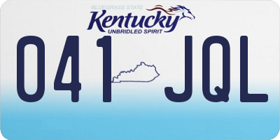 KY license plate 041JQL