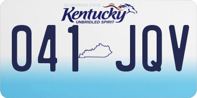 KY license plate 041JQV