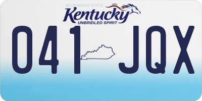 KY license plate 041JQX