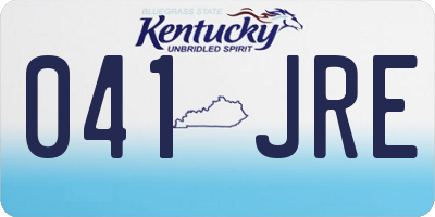 KY license plate 041JRE