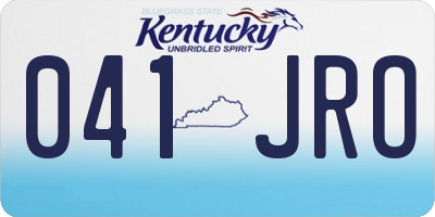 KY license plate 041JRO