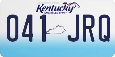 KY license plate 041JRQ