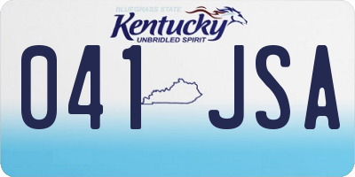 KY license plate 041JSA