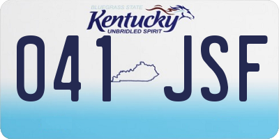 KY license plate 041JSF
