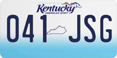 KY license plate 041JSG