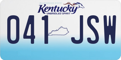 KY license plate 041JSW