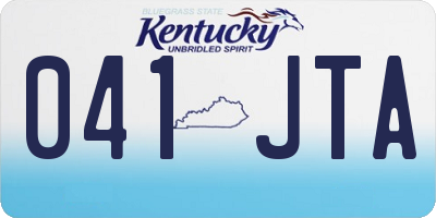 KY license plate 041JTA