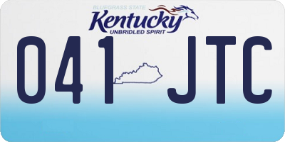 KY license plate 041JTC