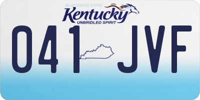 KY license plate 041JVF