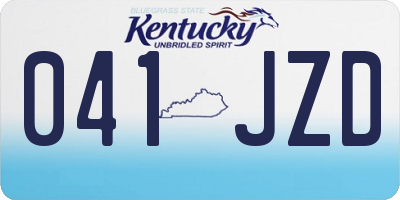KY license plate 041JZD