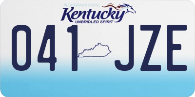 KY license plate 041JZE