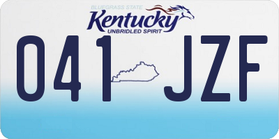 KY license plate 041JZF