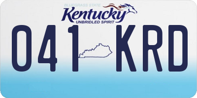 KY license plate 041KRD