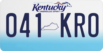 KY license plate 041KRO