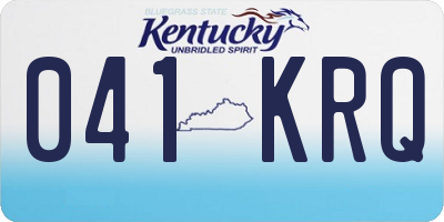 KY license plate 041KRQ