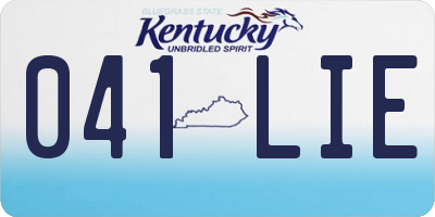 KY license plate 041LIE