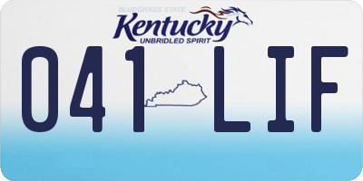 KY license plate 041LIF