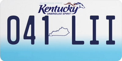 KY license plate 041LII