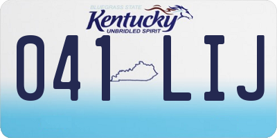 KY license plate 041LIJ