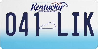 KY license plate 041LIK
