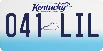KY license plate 041LIL