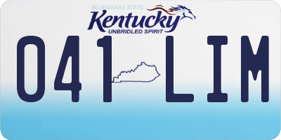 KY license plate 041LIM