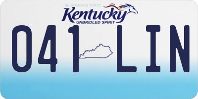 KY license plate 041LIN