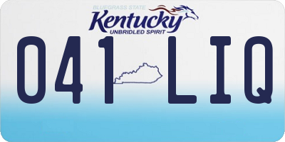 KY license plate 041LIQ