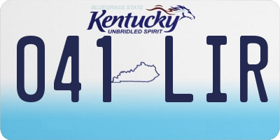 KY license plate 041LIR