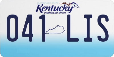 KY license plate 041LIS