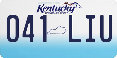 KY license plate 041LIU