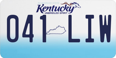 KY license plate 041LIW