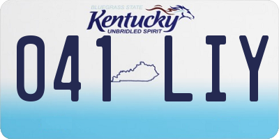 KY license plate 041LIY
