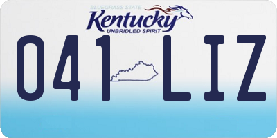 KY license plate 041LIZ