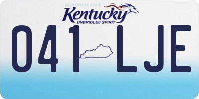 KY license plate 041LJE