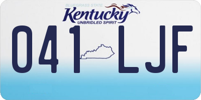 KY license plate 041LJF