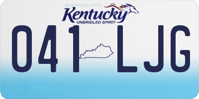 KY license plate 041LJG